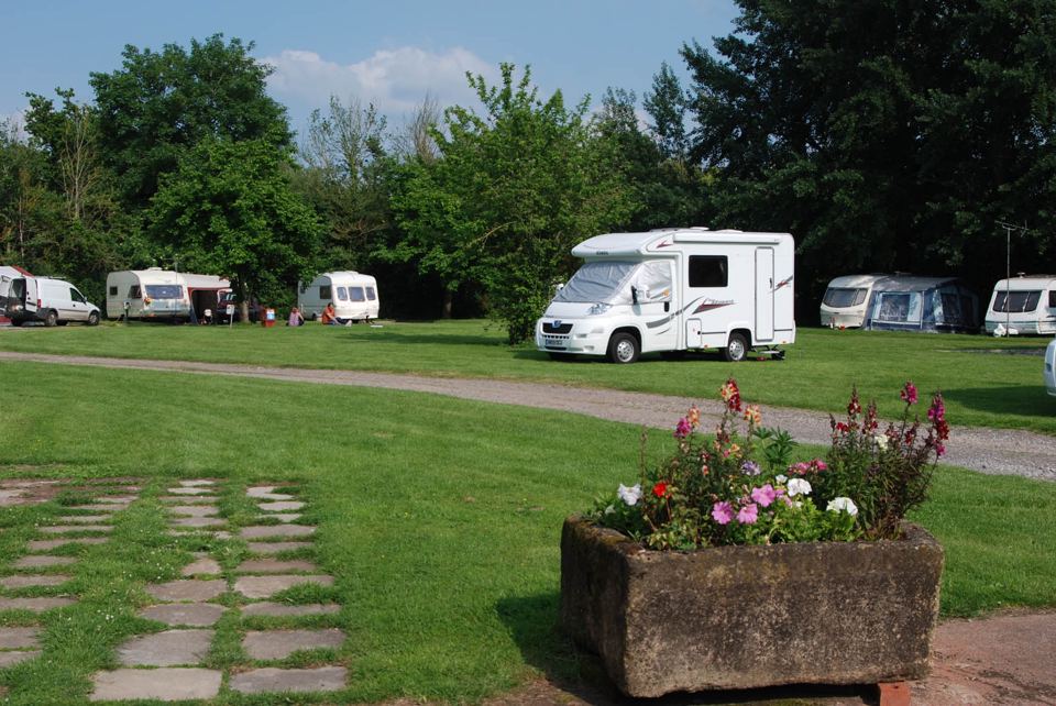 Motorhome on the grass pitches