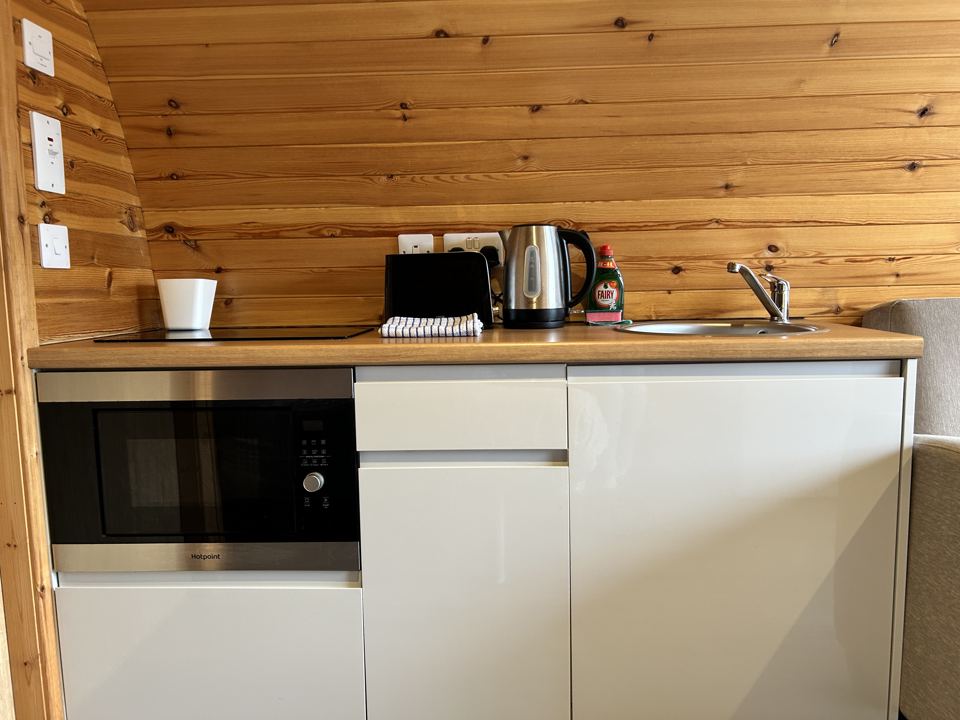 Kitchenette with microwave