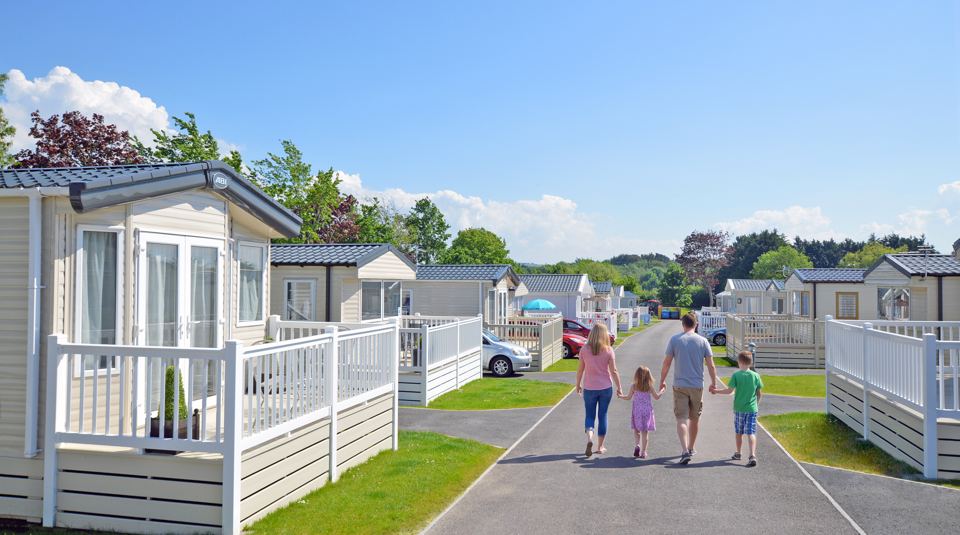 Static caravans along the road