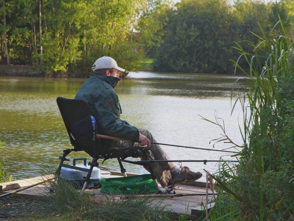 Angler on the lake