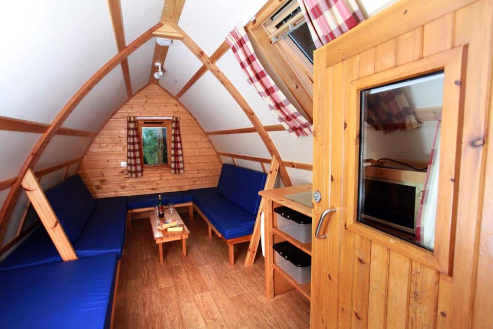 Inside a wigwam cabin