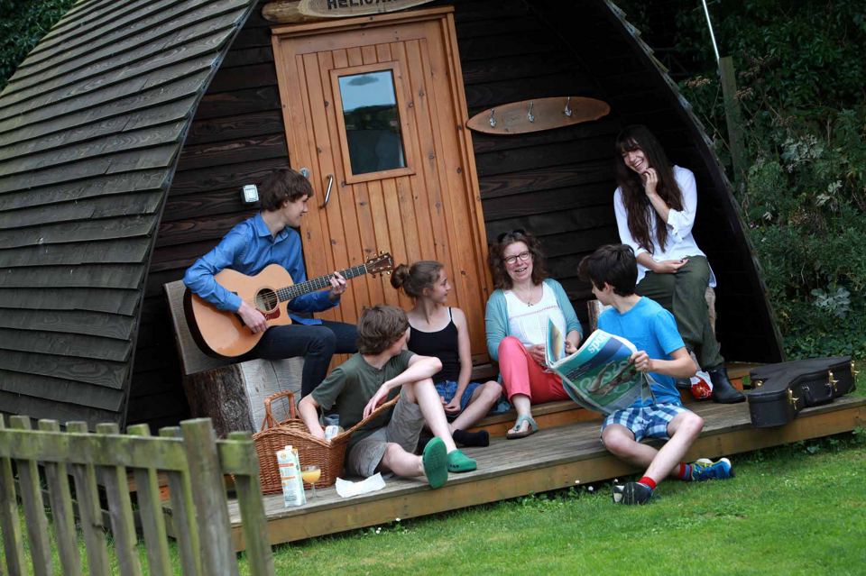 Wigwam cabin with decking