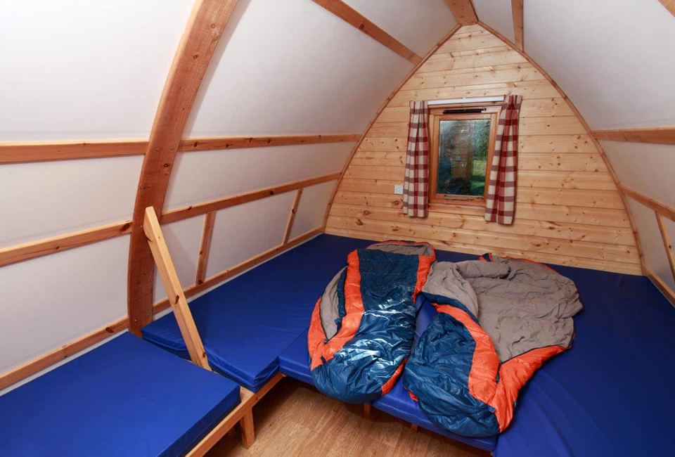 Sleeping platform in a wigwam
