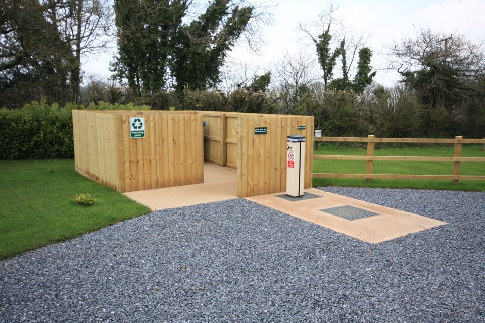 Wooden toilet and shower block