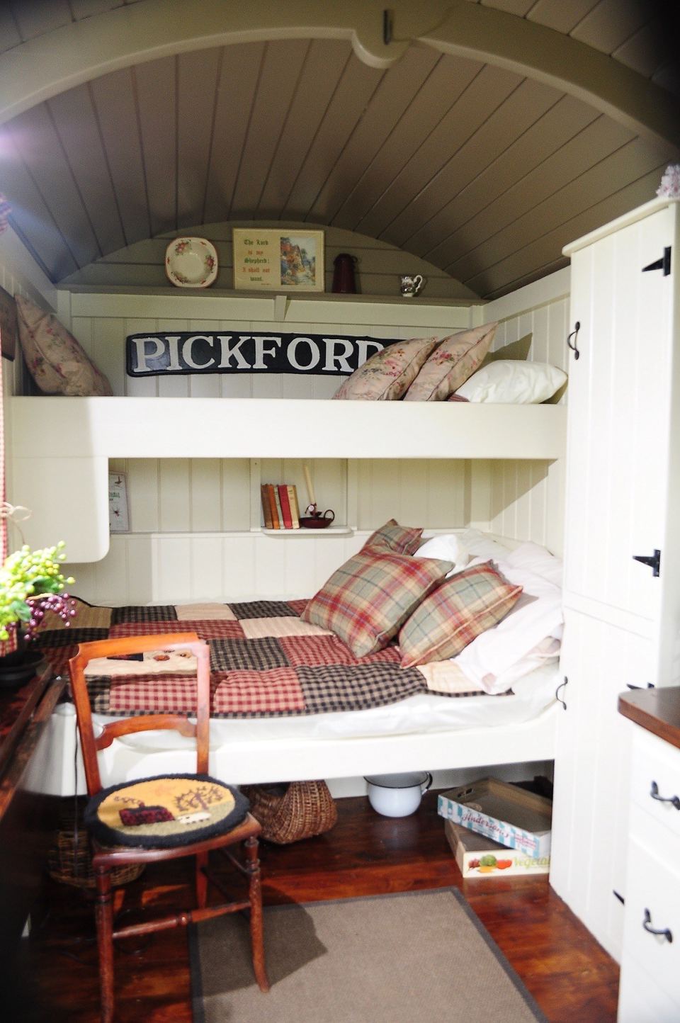 Inside the shepherd's hut