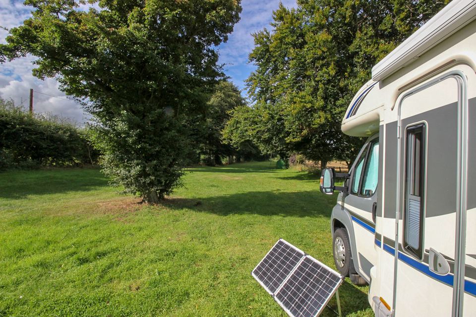 Motorhome under trees