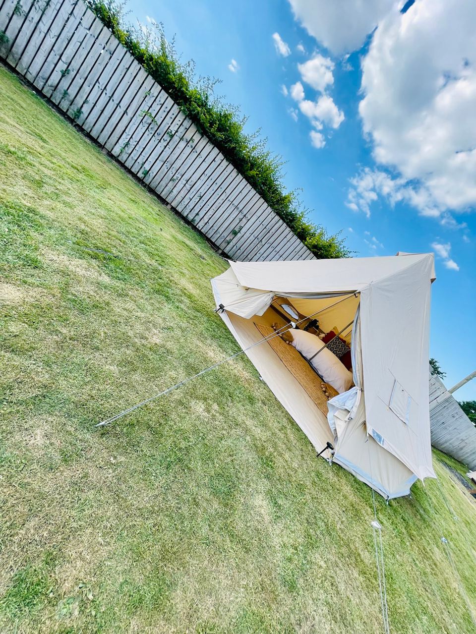 Bell tent on the grass