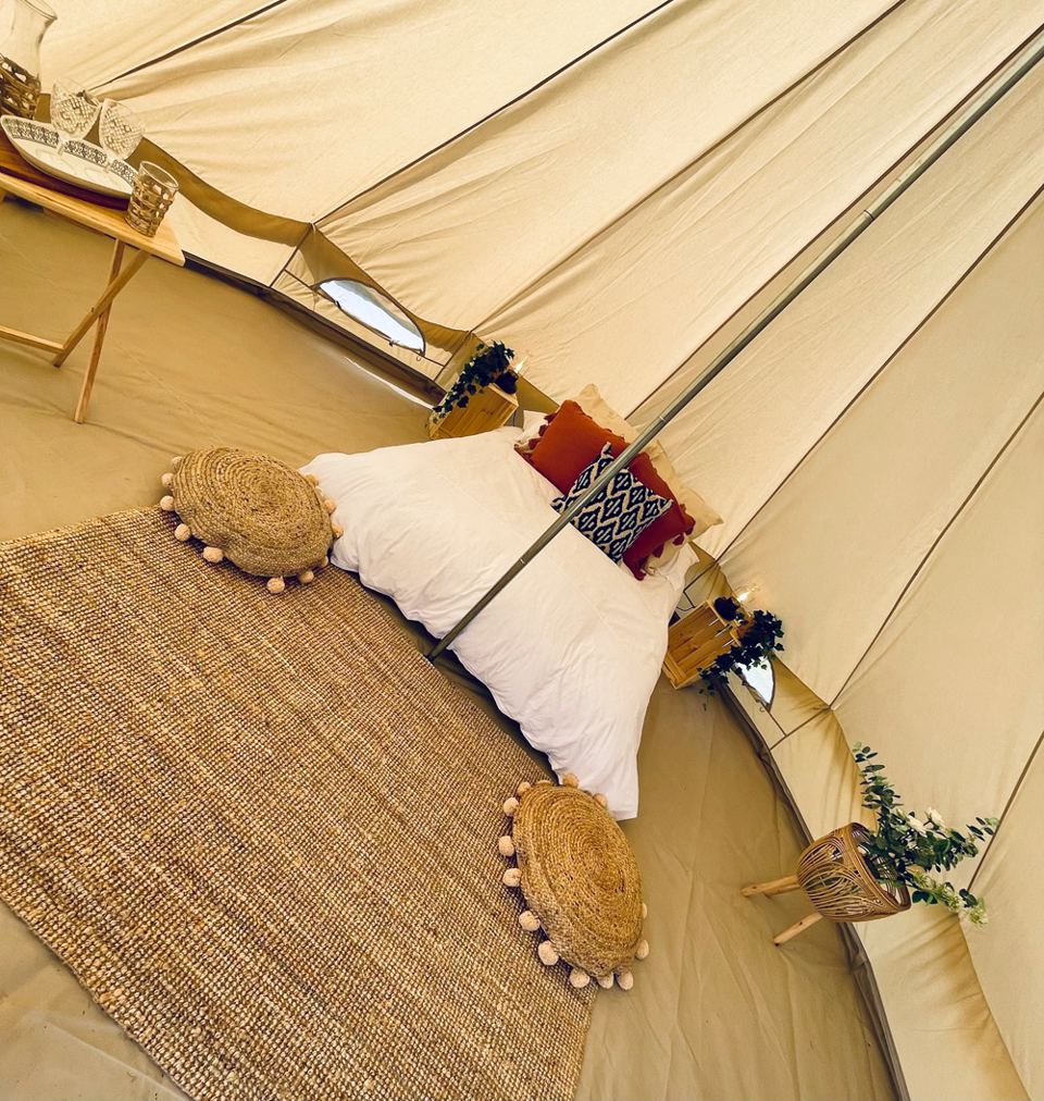 Bell tent interior from above