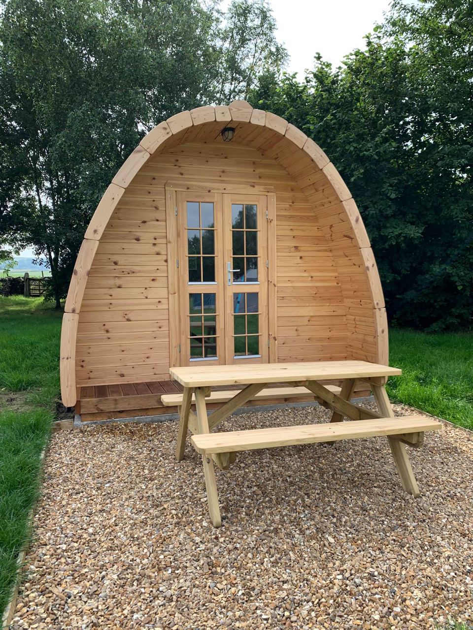 Pod with picnic bench