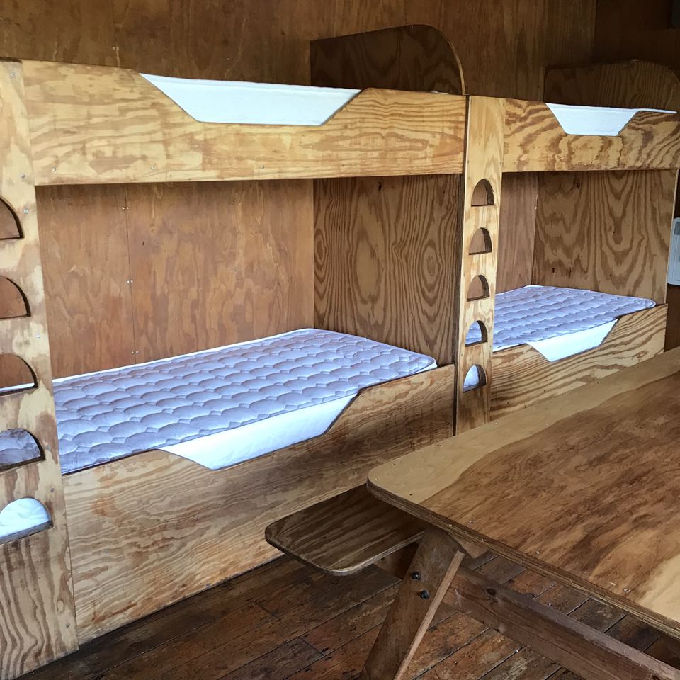 Bunk beds in a walkers cabin
