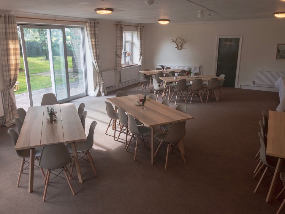 Dining room with long tables