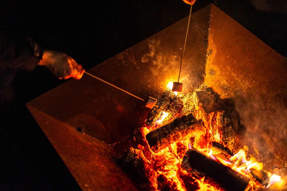 Roasting on the fire pit