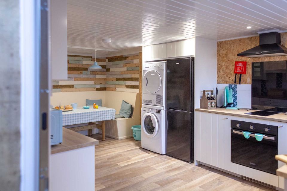 Glamping kitchen and laundry