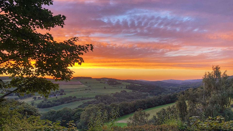 Sunset over the Derbyshire hills