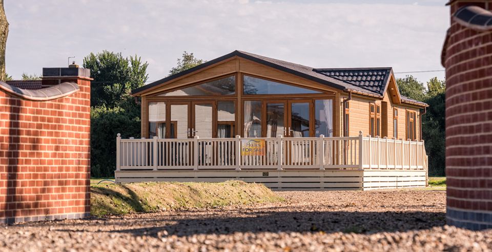 Timber lodge with decking