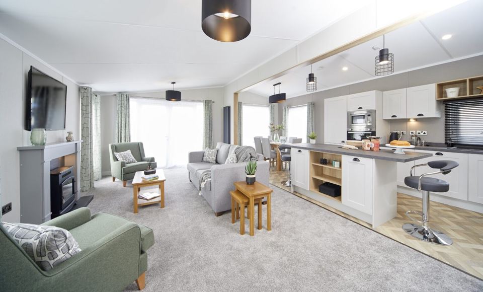 Open-plan lodge living area
