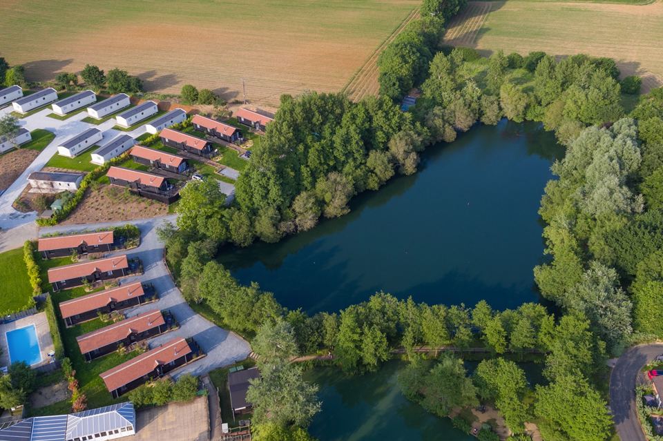 The park and lake from above