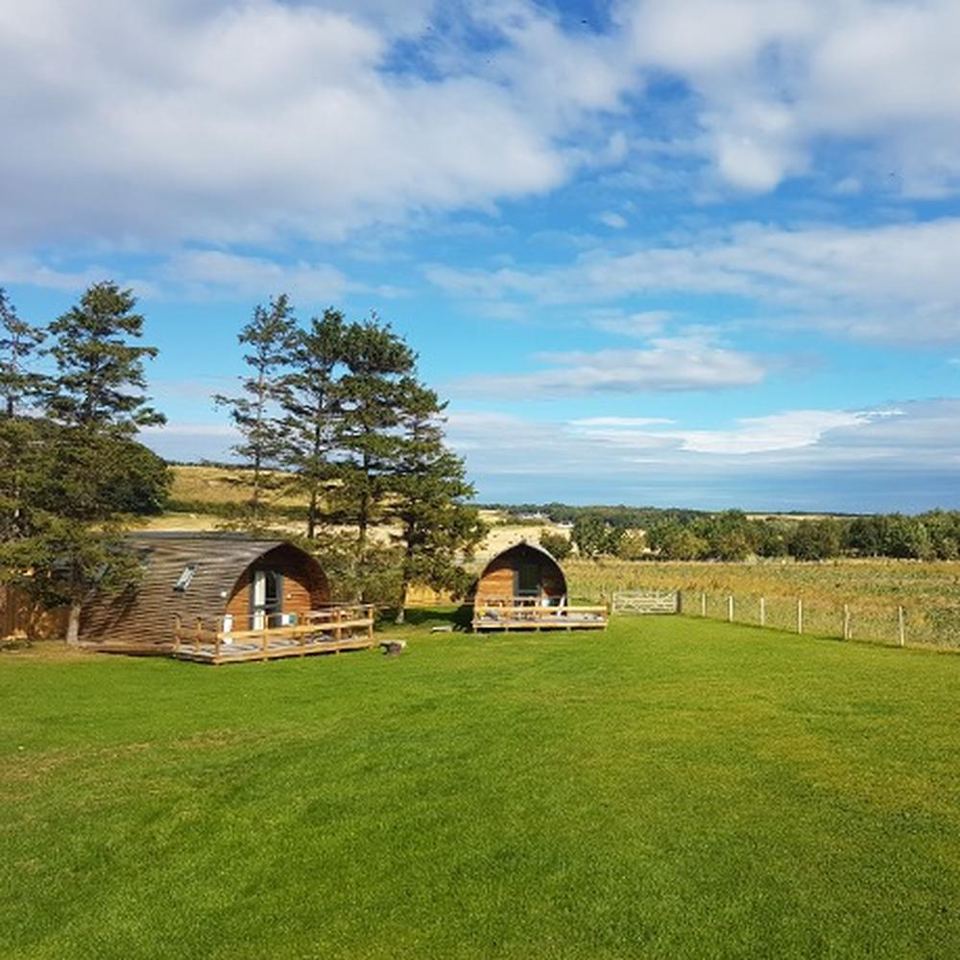 Wigwam pods and farmland