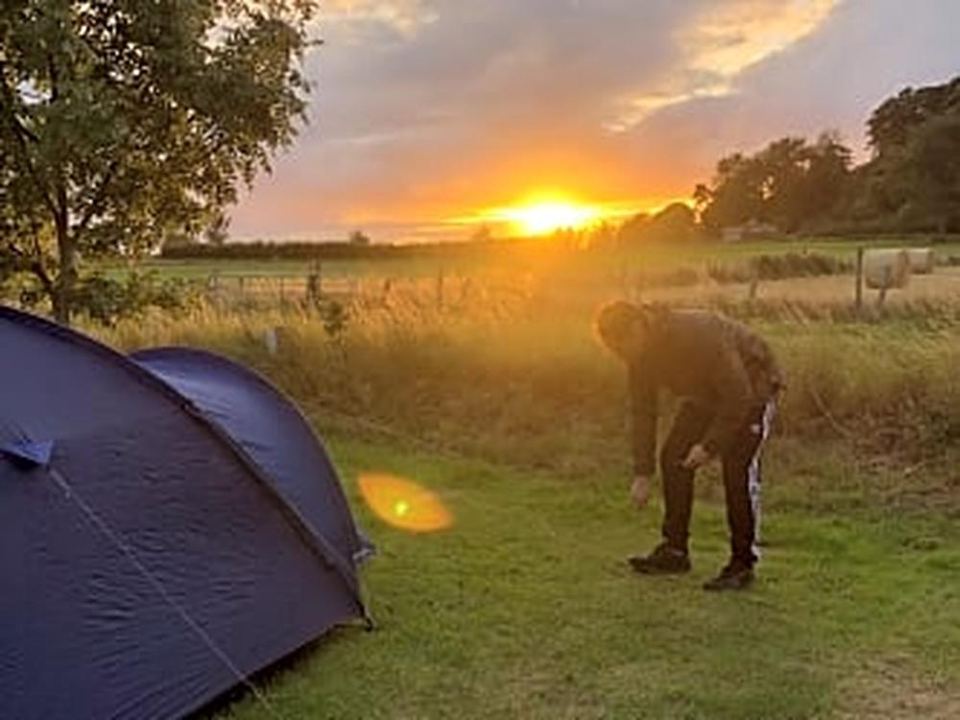 Tent at sunset