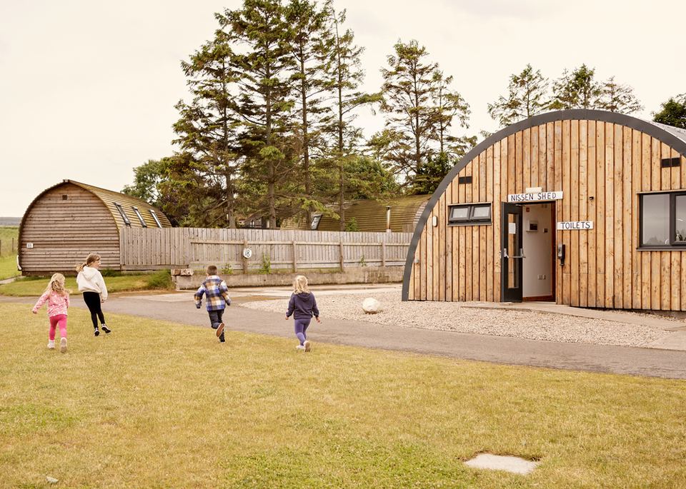 Pods and a barn-style cabin