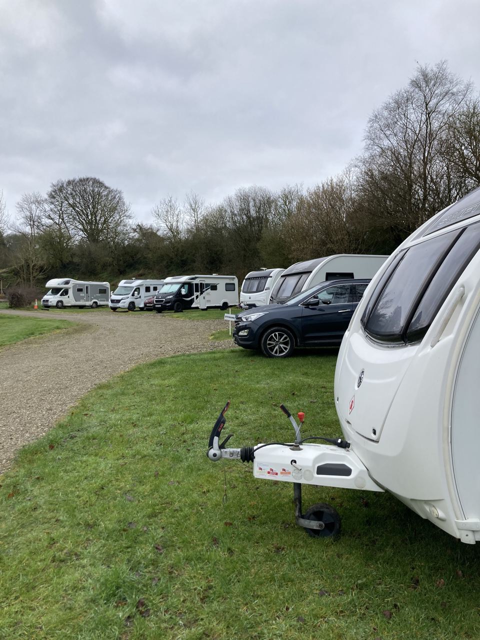 Caravan pitches on grass