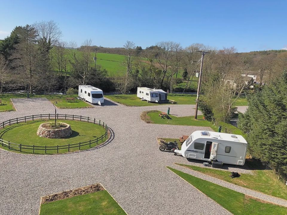 Caravans on the touring pitches