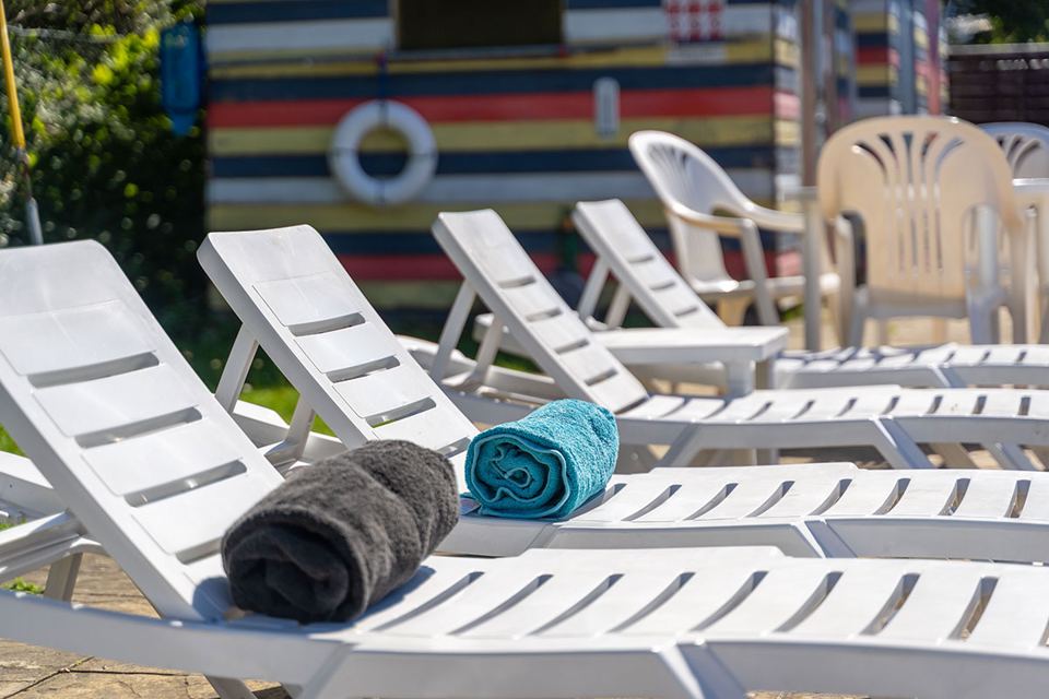 Sun loungers by the pool
