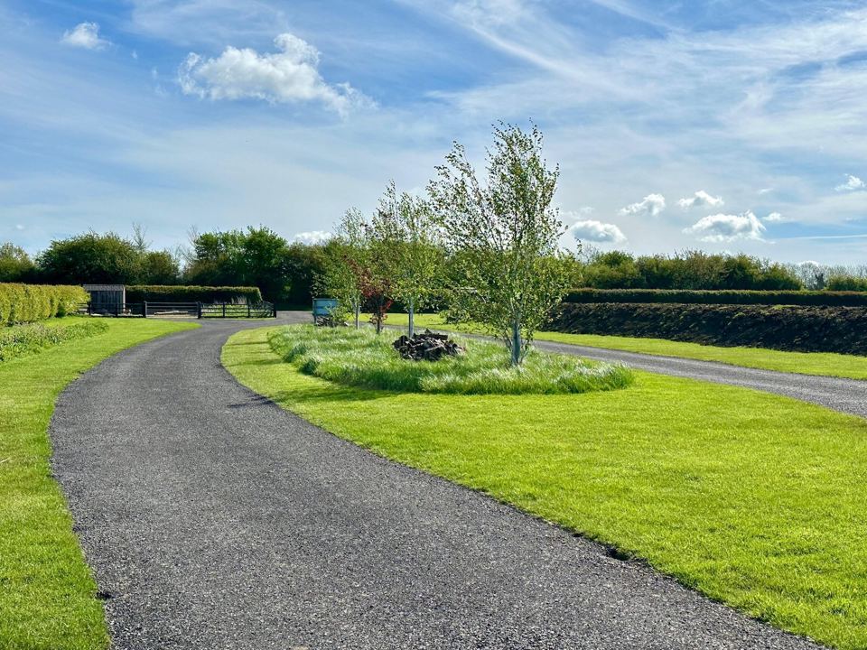 Site track and grass