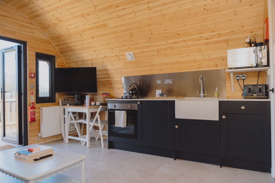 Pod kitchen and lounge