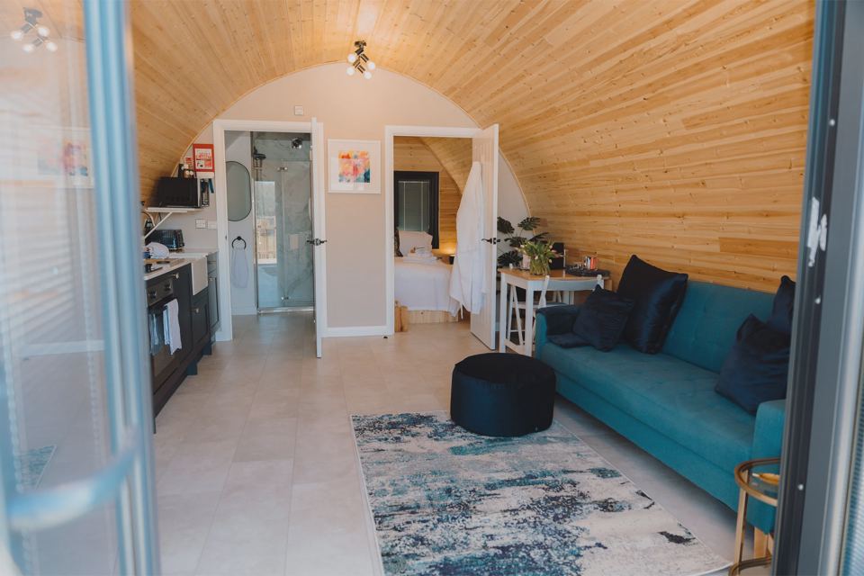 Open-plan pod interior