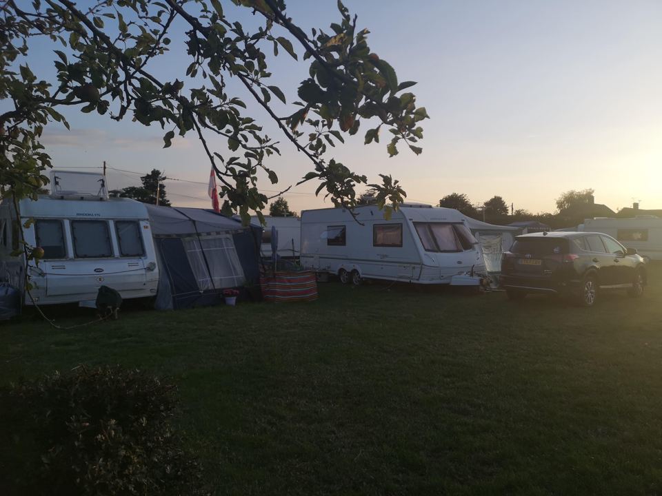 Caravans on the touring field