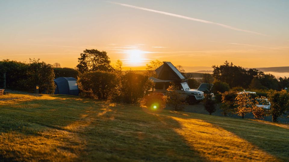 Sunset over the pitches
