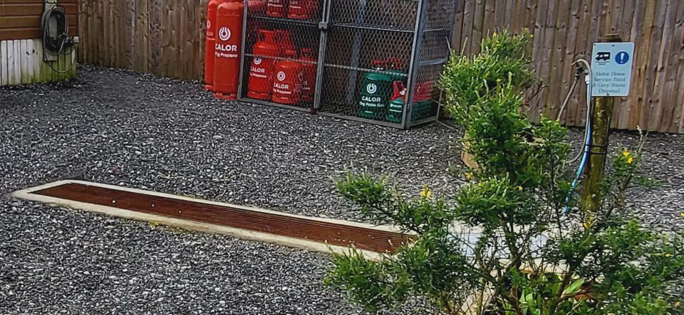 Gas bottles and waste point