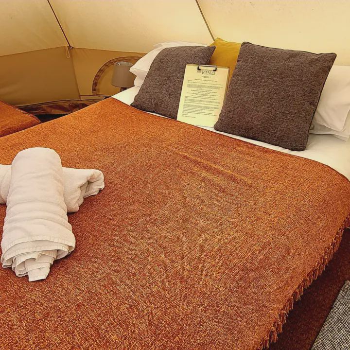 Bed in a bell tent