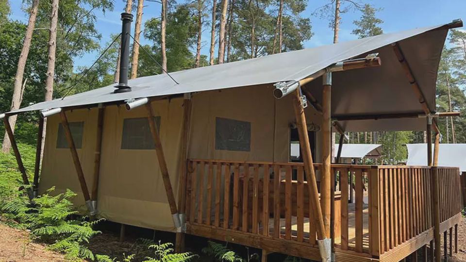 Safari tent with decking