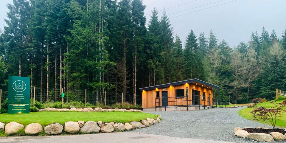 Timber shower and toilet block