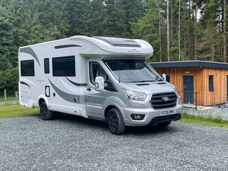 Motorhome on a gravel pitch