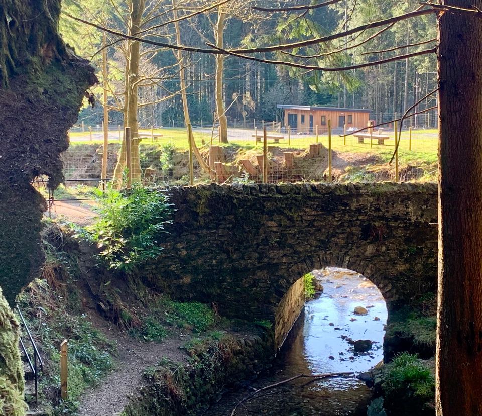 Stone bridge on the woodland walk
