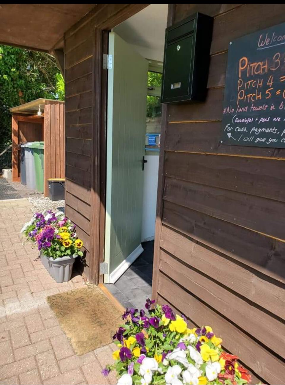 Toilet block door