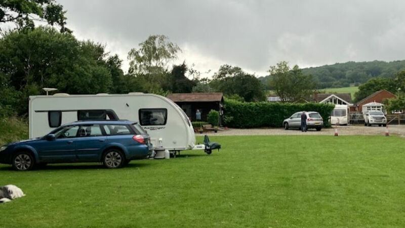 Caravan on the grass pitches