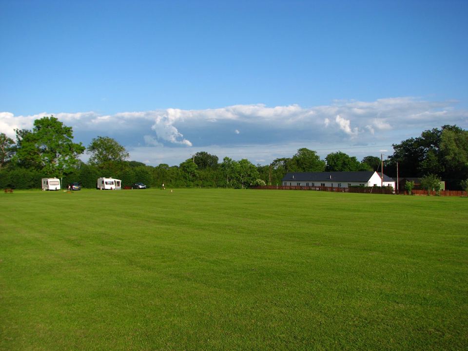 Caravan field in summer