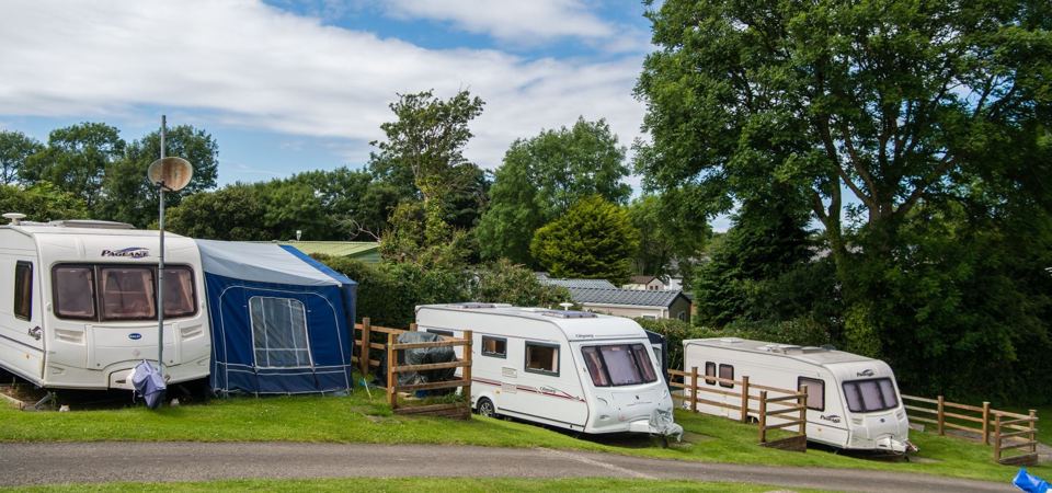 Touring caravans with awning