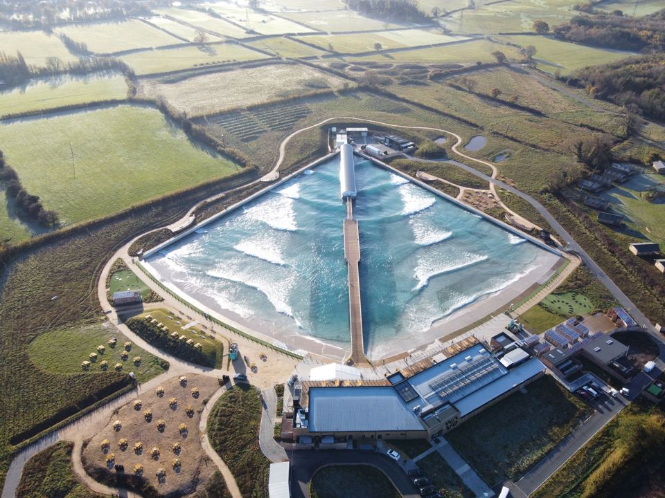 Surf lake from above