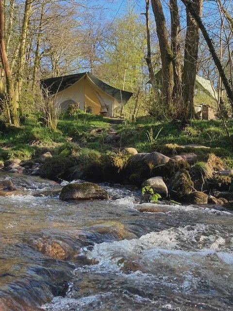 Safari tent beside the river