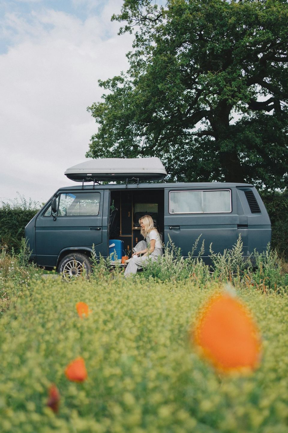 Campervan on the meadow