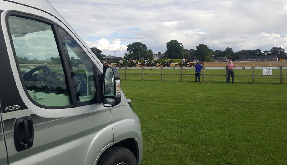 Motorhome beside the racecourse