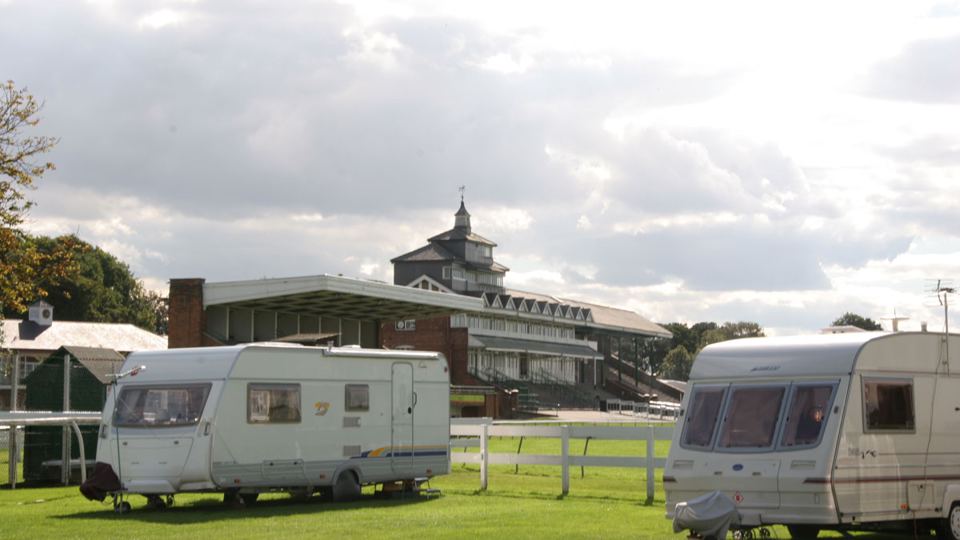 Caravans facing the main stand