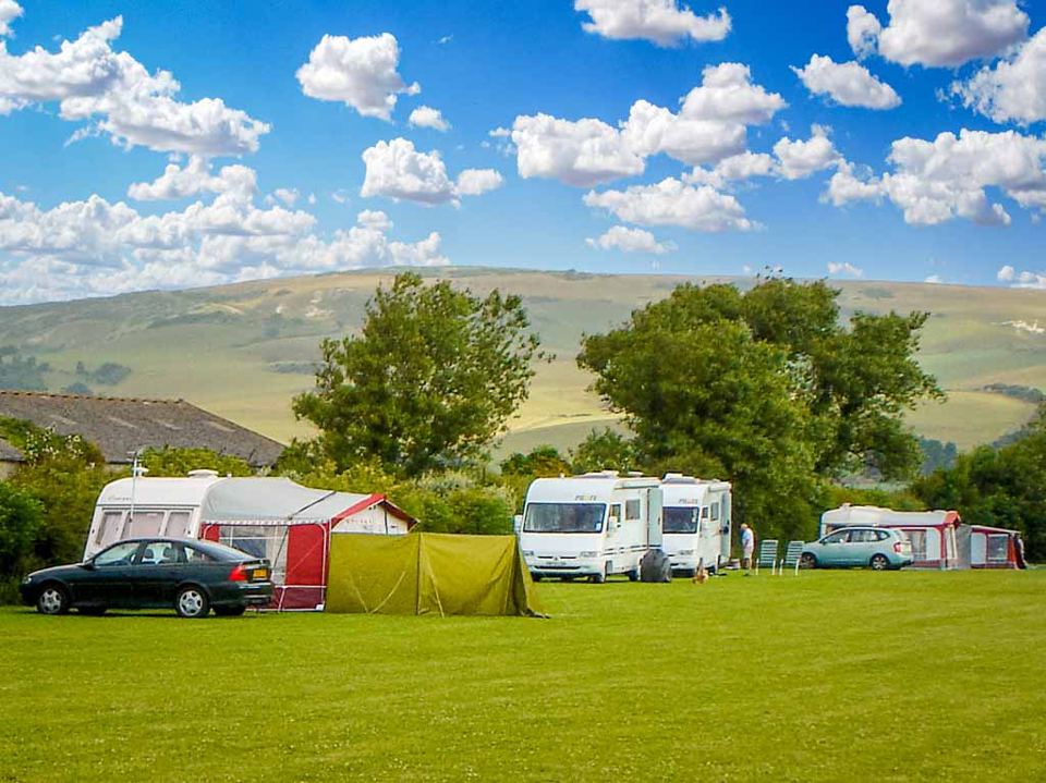 Caravans below the downs