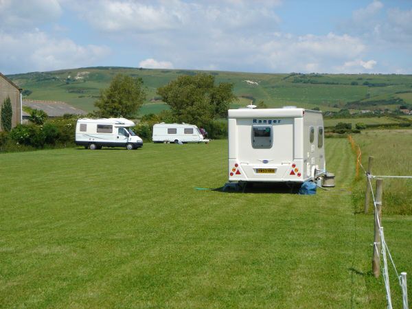 Caravans on the grass field