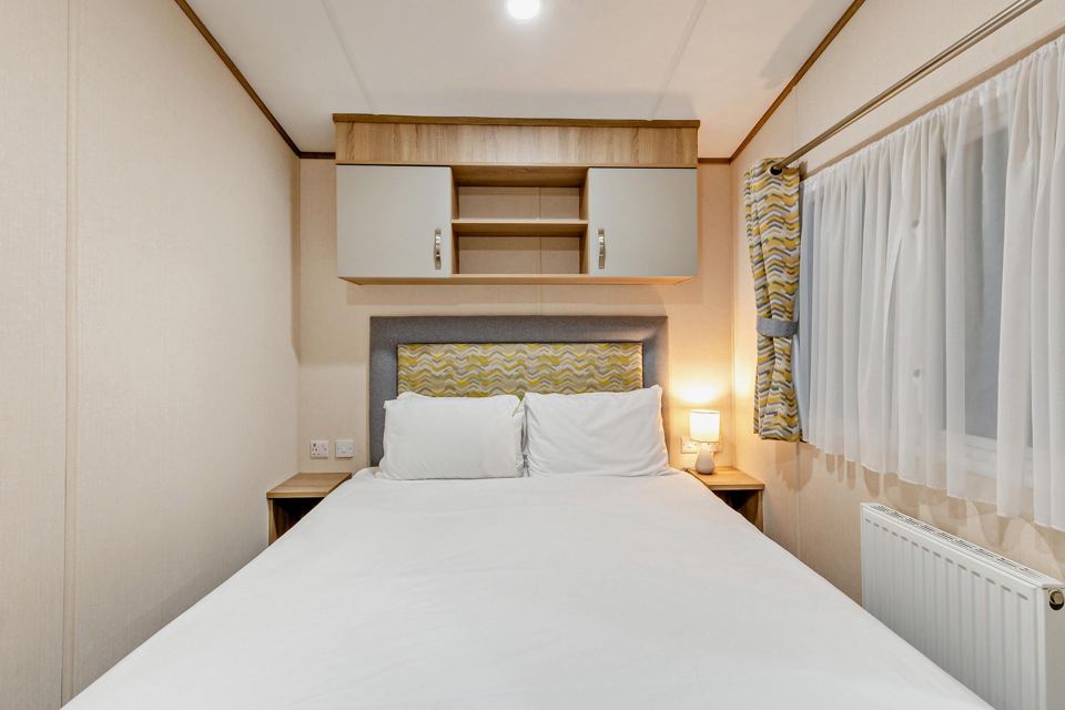 Double bedroom in a caravan